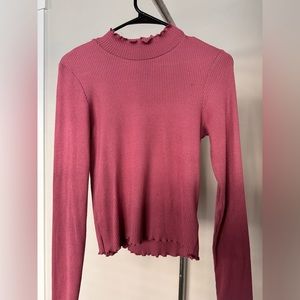 Pink mock neck turtle neck